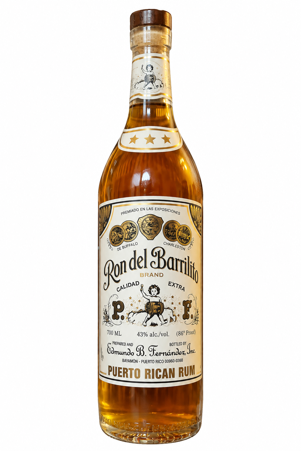 Botella de Ron del Barrilito 2 Estrellas