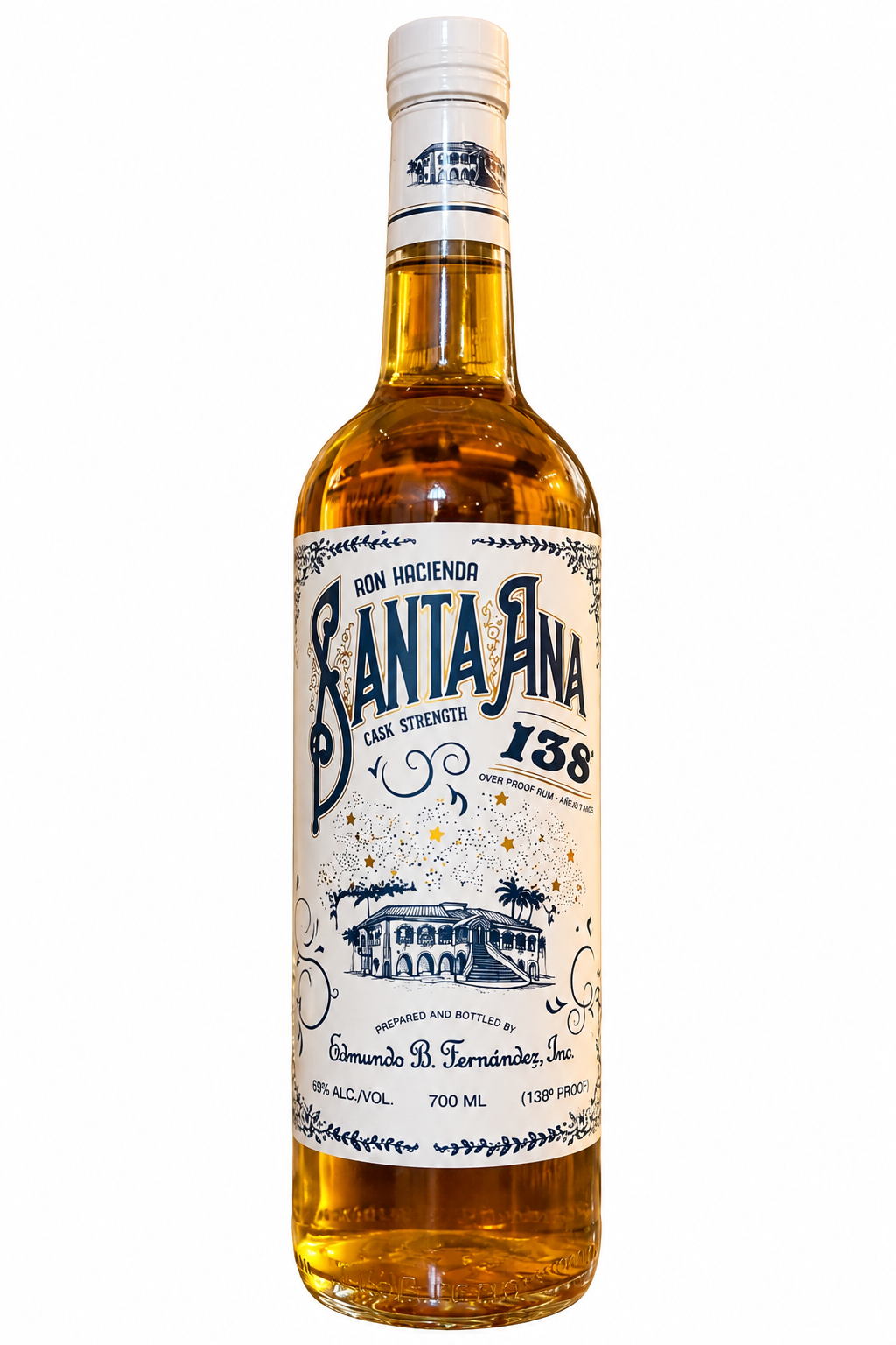 Botella de ron Hacienda Santa Ana de Puerto Rico